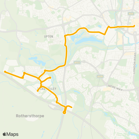 Stagecoach Midlands Northampton Bus Interchange - The Barn Way map