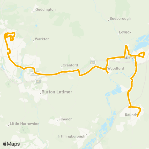 Stagecoach Midlands Northampton Bus Interchange - Ham Meadow Dr map