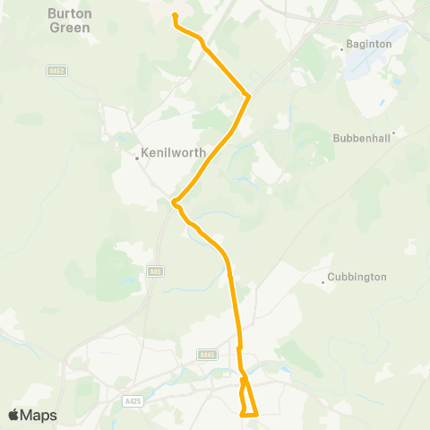 Stagecoach Midlands University Interchange - Parish Church map