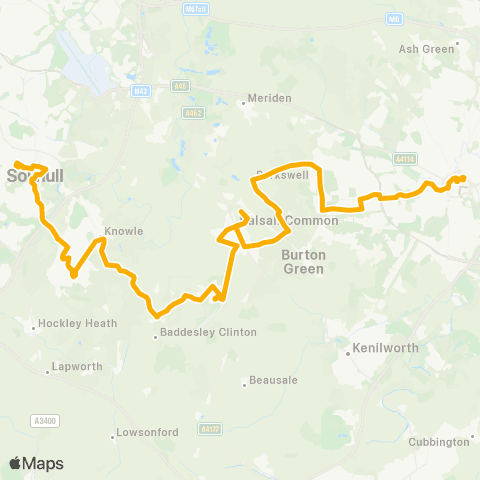 Stagecoach Midlands Pool Meadow Bus Sta - Solihull Sta Interchange map