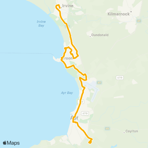 Stagecoach West Scotland Ayr Hospital - The Carrick map