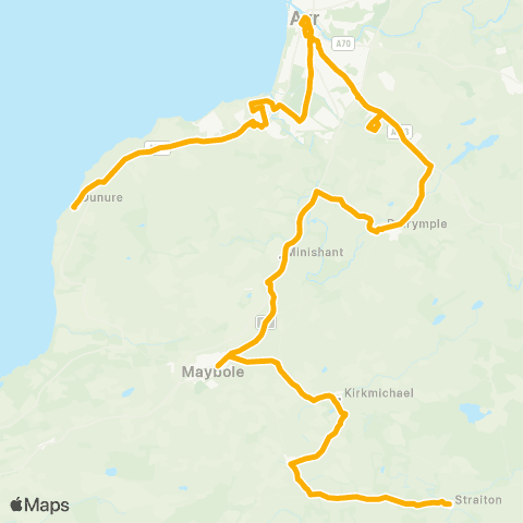 Stagecoach West Scotland Arran View - The Black Bull map