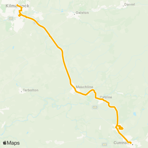Stagecoach West Scotland Cumnock Bus Sta - Kilmarnock Bus Sta map