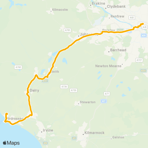 Stagecoach West Scotland Hill Street - Strand map