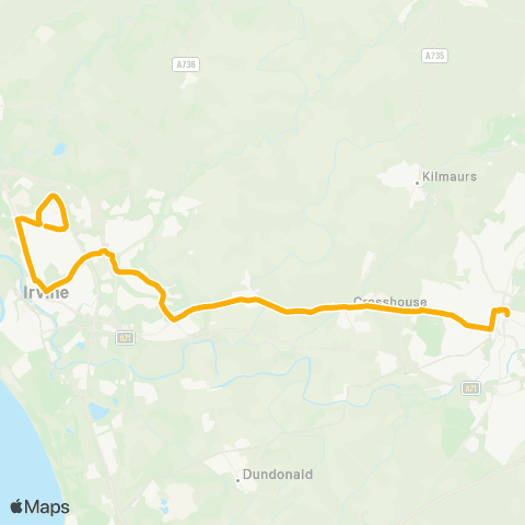 Stagecoach West Scotland Buchanan Bus Sta - Kilmarnock Bus Sta map
