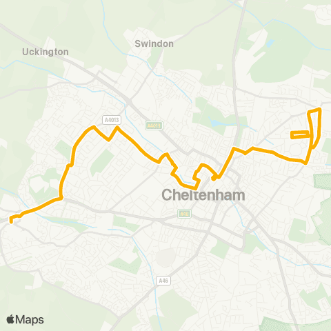 Stagecoach West Cemetery - Arle Court Park & Ride map