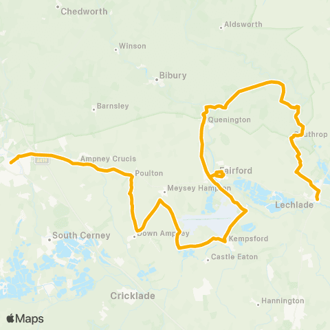 Stagecoach West Farmors School Grounds - Swindon Street map