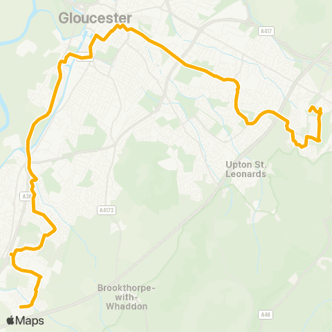 Stagecoach West Gloucester Business Pk - Hunts Grove Primary Academy map