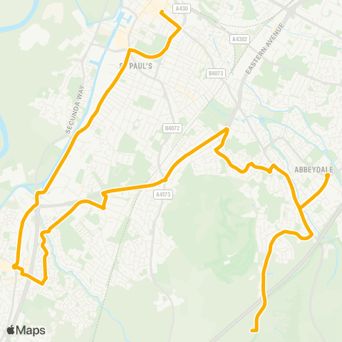 Stagecoach West Transport Hub - M5 Services map