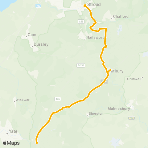 Stagecoach West Merrywalks - The Cross Hands map