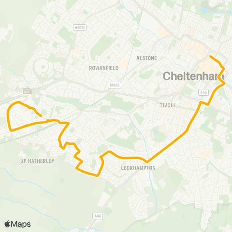 Stagecoach West Grace Gardens - Pittville Street map