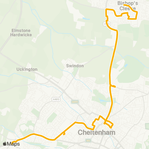 Stagecoach West Cheltenham Spa Rail Sta - Mill Parade map