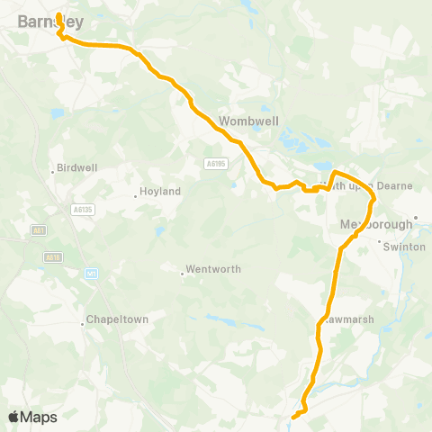 Stagecoach Yorkshire Barnsley Interchange / A7 - Barnsley Interchange / A7 map