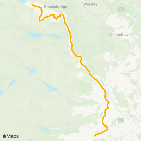 Stagecoach Yorkshire Manchester Rd / Newton Av - Fulwood Rd / Riverdale Rd map