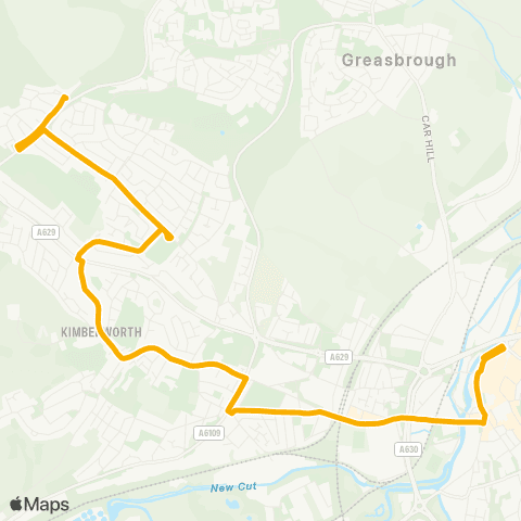 Stagecoach Yorkshire Rotherham Interchange / B4 - Oaks Ln / Becket Crescent map