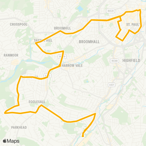 Stagecoach Yorkshire Barnsley Interchange / A16 - Barnsley Interchange / A16 map