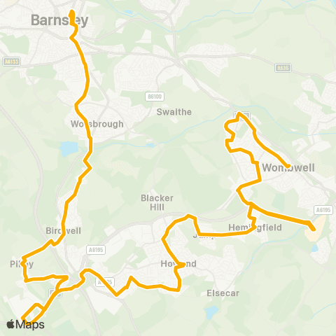 Stagecoach Yorkshire Barnsley Interchange / A3 - Sta Rd / High St map