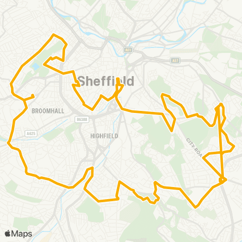 Stagecoach Yorkshire Elder Way - Elder Way map