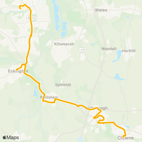 Stagecoach Yorkshire Tesco - Crystal Peaks / Cp1 map