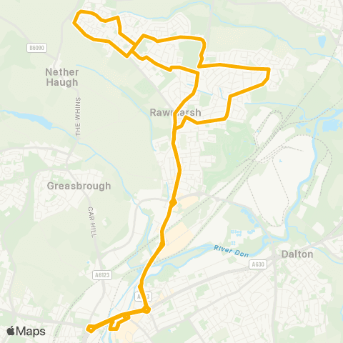 Stagecoach Yorkshire Rotherham Interchange / A4 - Rotherham Interchange / C4 map