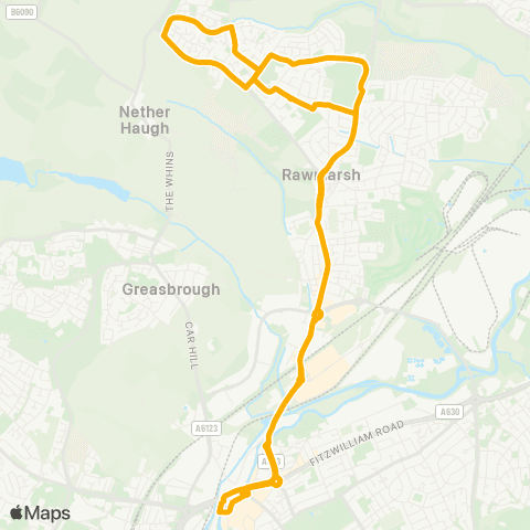 Stagecoach Yorkshire Rotherham Interchange / A4 - Rotherham Interchange / C4 map