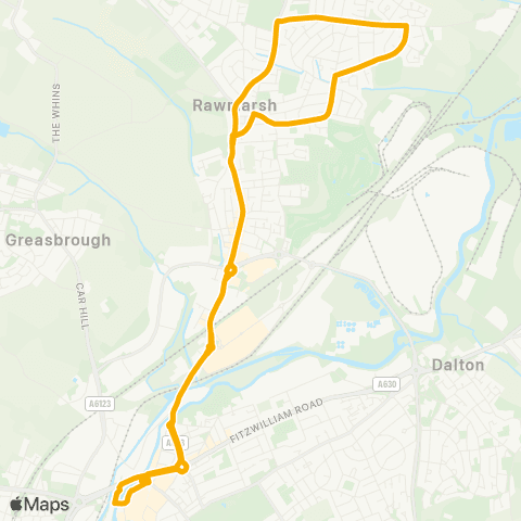 Stagecoach Yorkshire Rotherham Interchange / A5 - Rotherham Interchange / C4 map