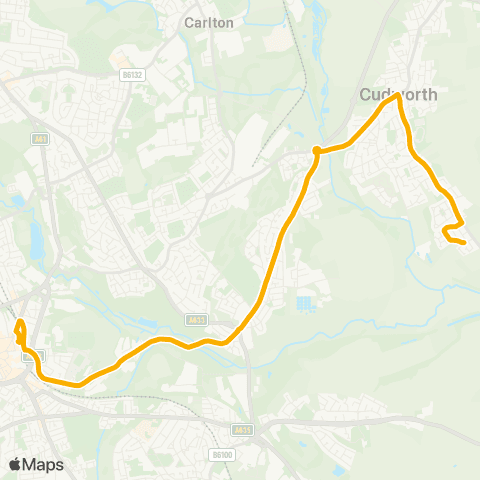 Stagecoach Yorkshire Crown Av / Storrs Wood View - Barnsley Interchange / A12 map