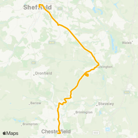 Stagecoach Yorkshire New Beetwell St - Sheffield Interchange / D5 map