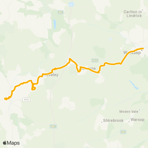 Stagecoach Yorkshire New Beetwell Street - Worksop Bus Sta map