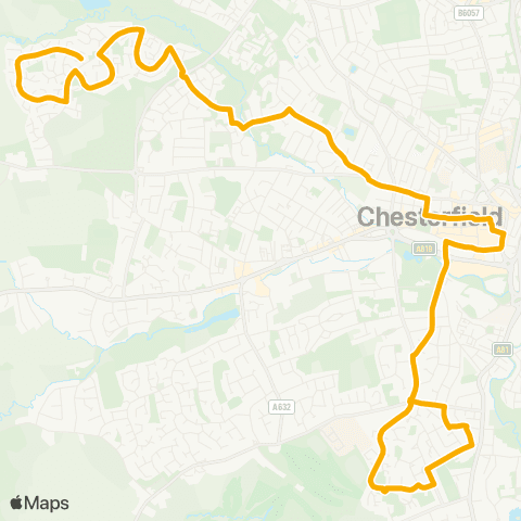 Stagecoach Yorkshire Cauldon Drive - The Whitecotes map