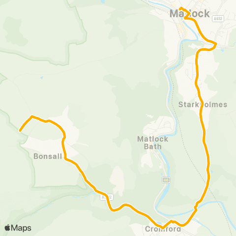 Stagecoach Yorkshire Bakewell Rd Bus Sta - Hollies Farm Plant Ctr map