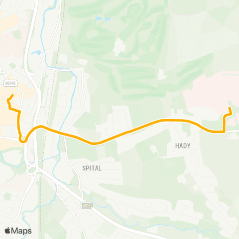 Stagecoach Yorkshire Stephenson Pl - Chesterfield Royal Hosp Stop 2 map