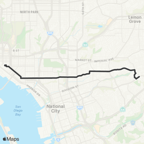 MTS 12th & Imperial - Skyline Hills map