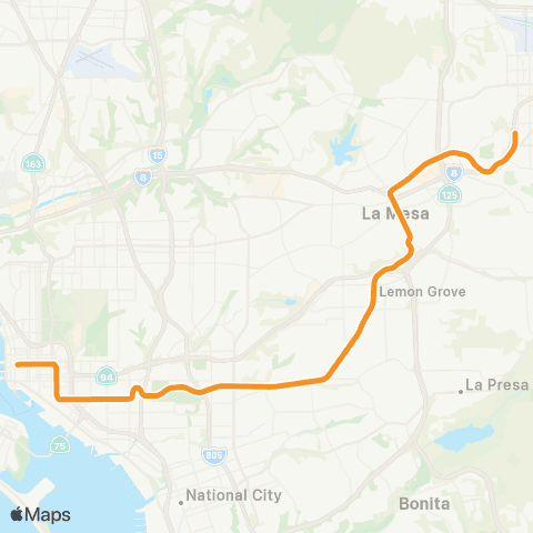 MTS Orange (El Cajon - Courthouse) map