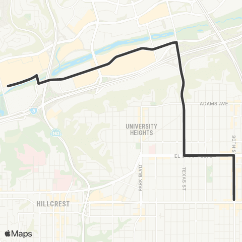 MTS North Park - Fashion Valley map