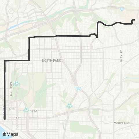 MTS SDSU - Downtown SD map