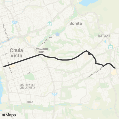 MTS H St TC - Otay Ranch Town Center map