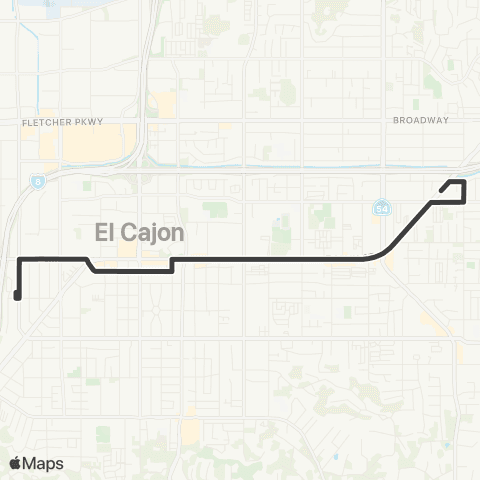 MTS El Cajon TC - East Main St map