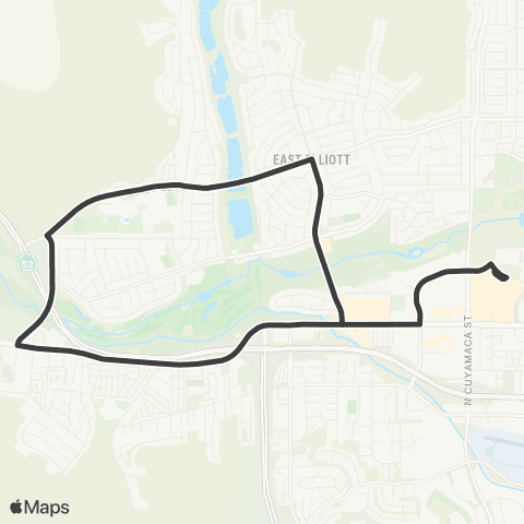 MTS West Santee Loop map