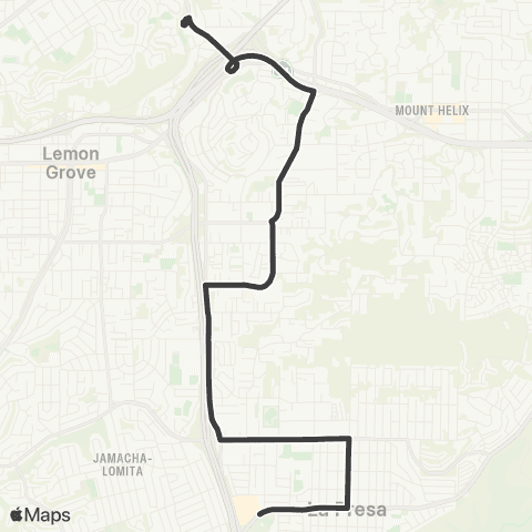 MTS Spring Valley - La Mesa map