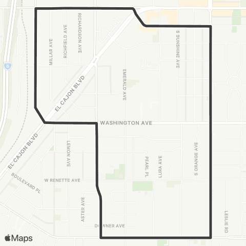 MTS El Cajon Shuttle Loop map