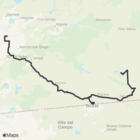 MTS Morena / Campo - El Cajon map