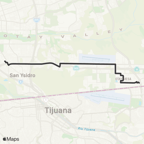 MTS Iris TC - Otay Mesa Transit Center map
