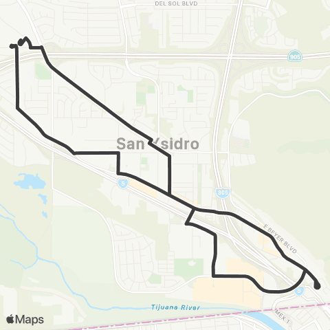 MTS Iris TC - San Ysidro map