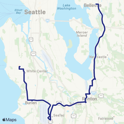 Sound Transit Bellevue / West Seattle map