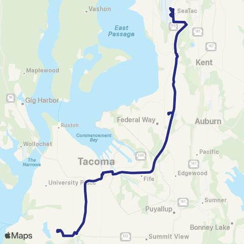 Sound Transit Lakewood / Sea-Tac Airport map