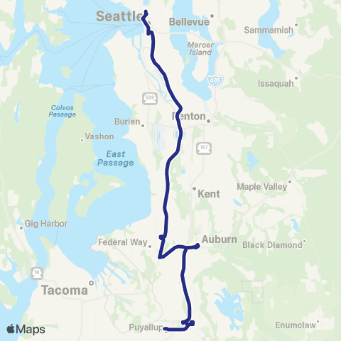 Sound Transit Puyallup / Seattle map