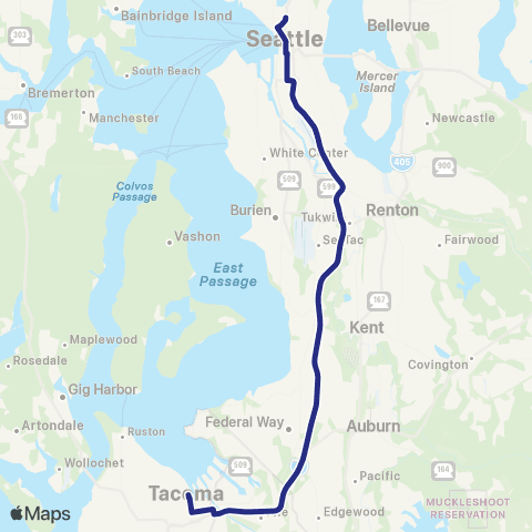 Sound Transit Tacoma / Seattle map
