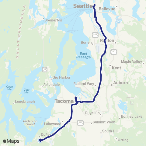 Sound Transit Lakewood / Seattle map