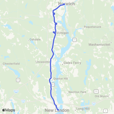 SEAT Norwich - New London via Rt 32 map